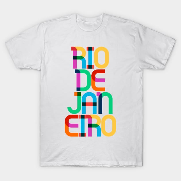 Rio De Janeiro Brazil Pop Art Letters T-Shirt by Hashtagified